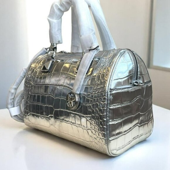 NWT Michael Kors Silver Satchel - Picture 5 of 14